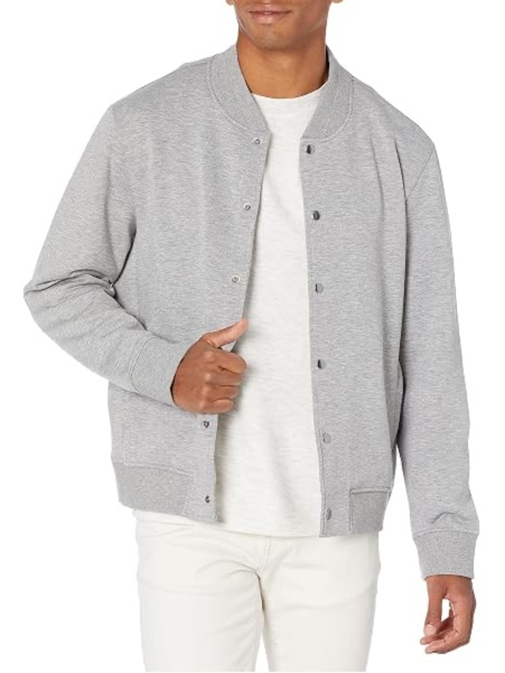 Vince Men’s Gray Snap-Front Bomber Jacket Size XXL